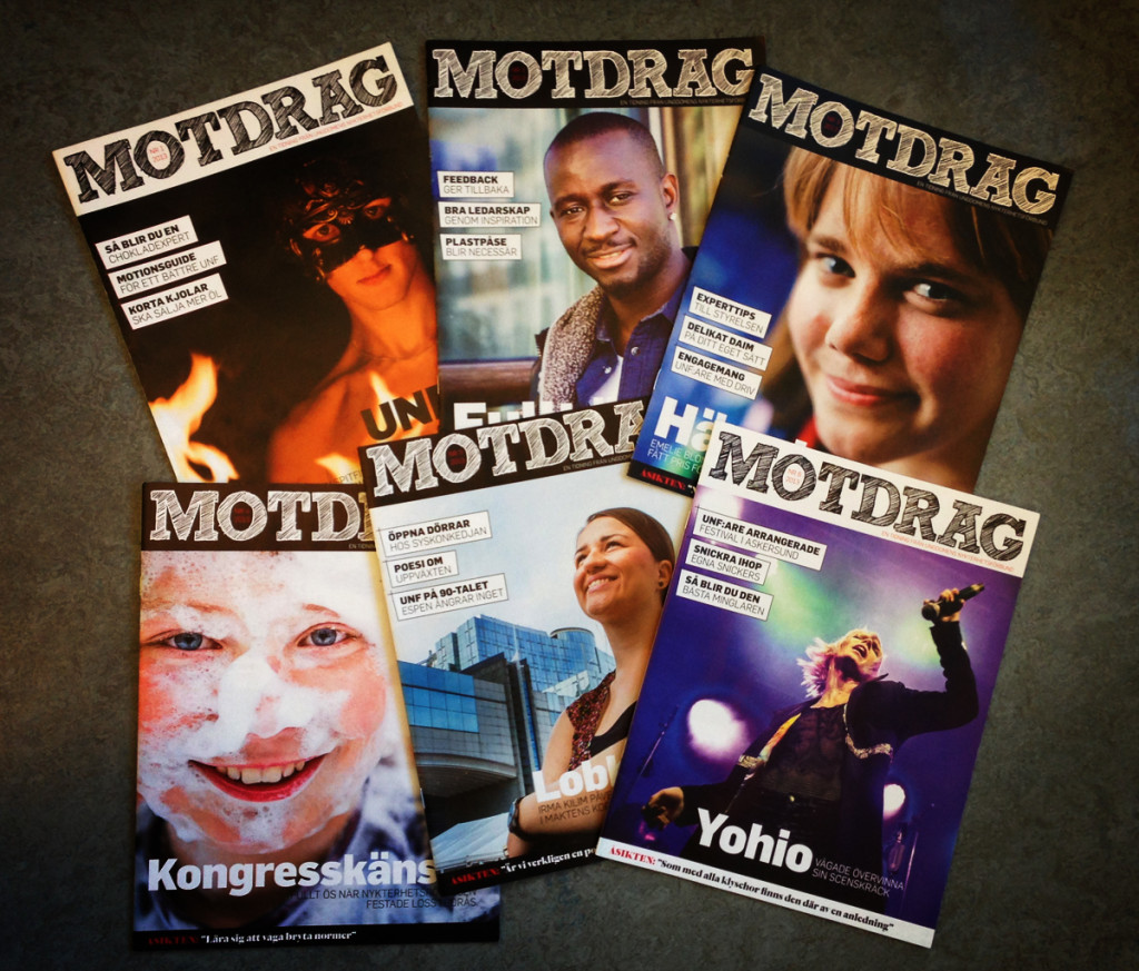 Alla nummer av Motdrag årgång 2013. Foto: Nathalie C. Andersson